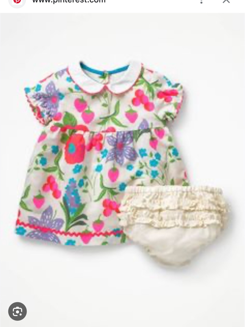 Baby Boden Floral Strawberry Print Dress